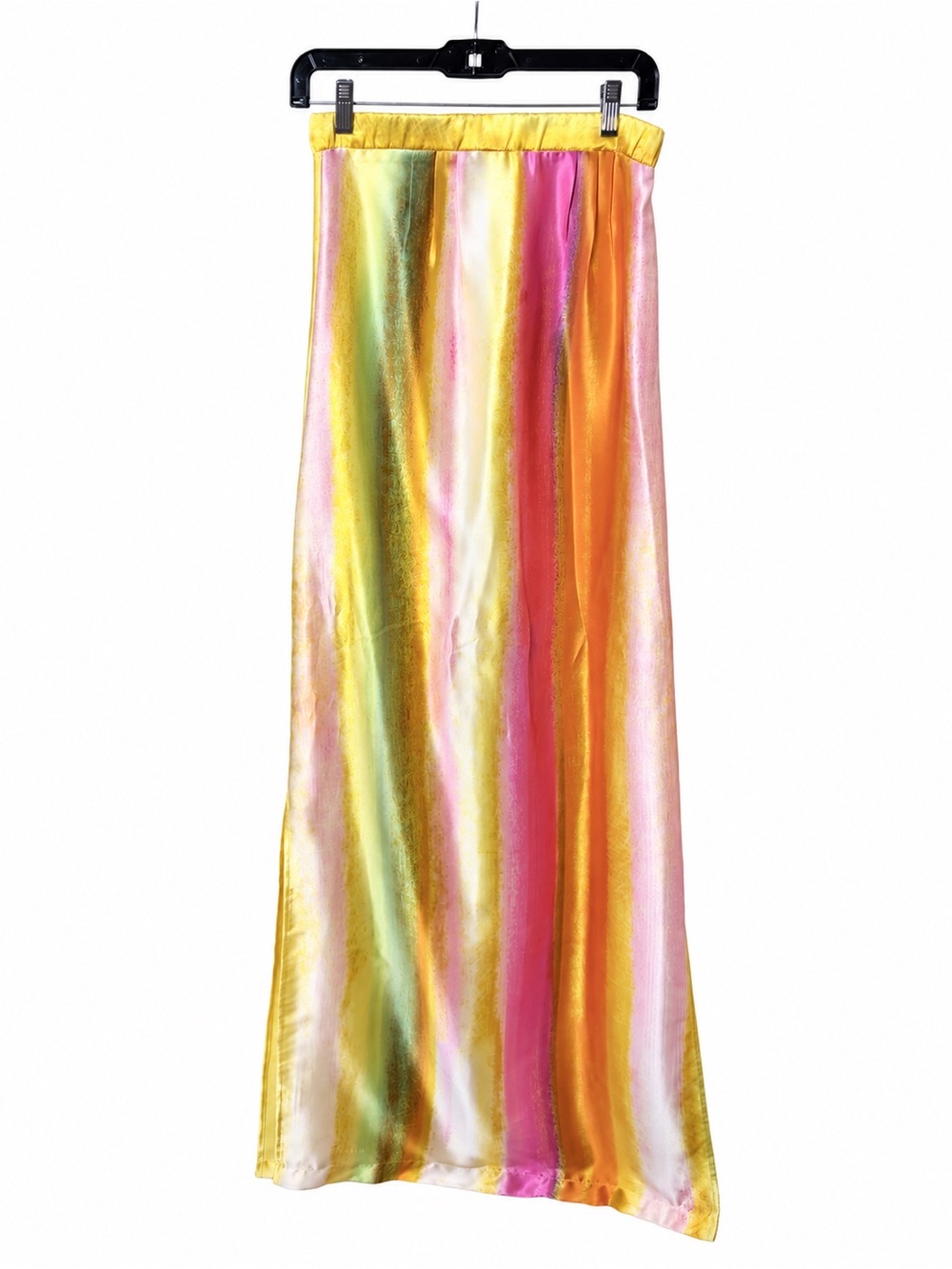 ALEXIS Silk Strapless Watercolor Maxi Dress With Sash Belt S